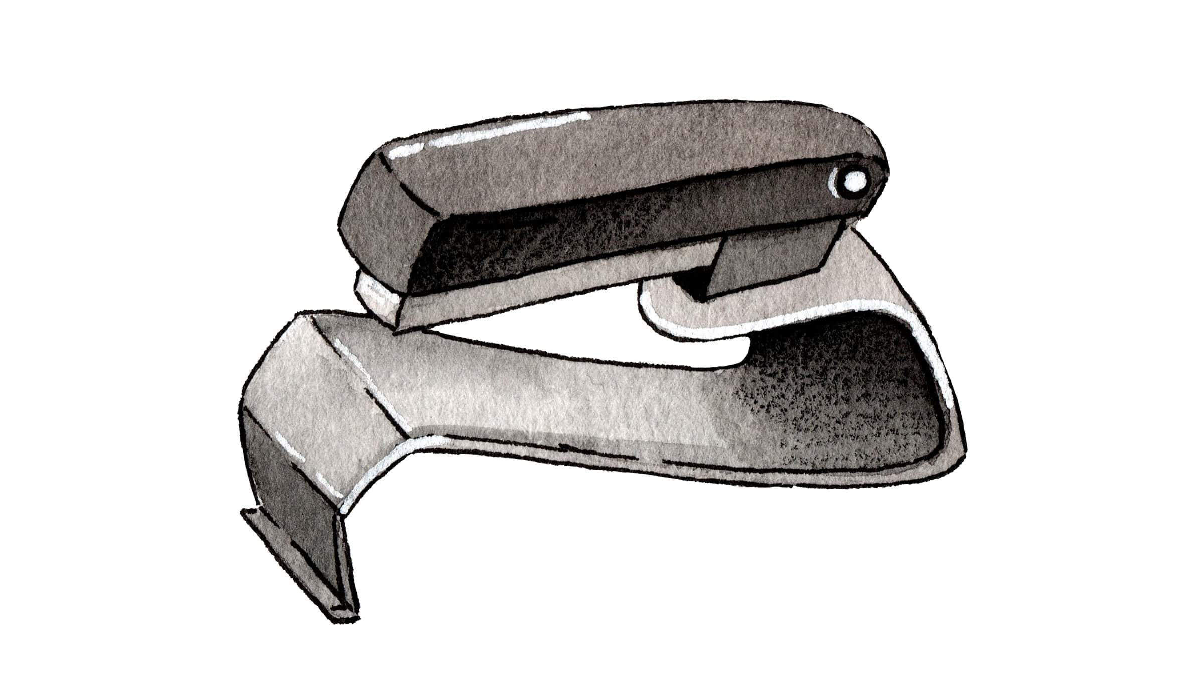 watercolor image of an unique stapler used for putting together Memorable Journals
