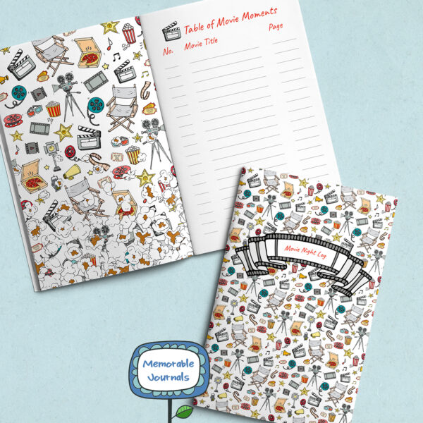 movie log journal set shown both opened and closed